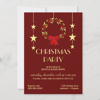 Elegant Christmas Holiday Party Invitations
