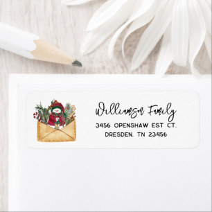 Elegant Christmas Holidays Newlywed Return Address Return Address Label