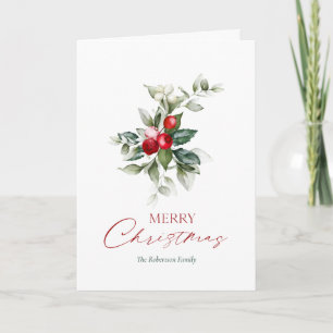 Elegant Christmas Holly Card