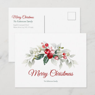 Elegant Christmas Holly Card