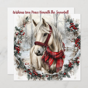 Elegant Christmas Horse with Winter Wreath Custom