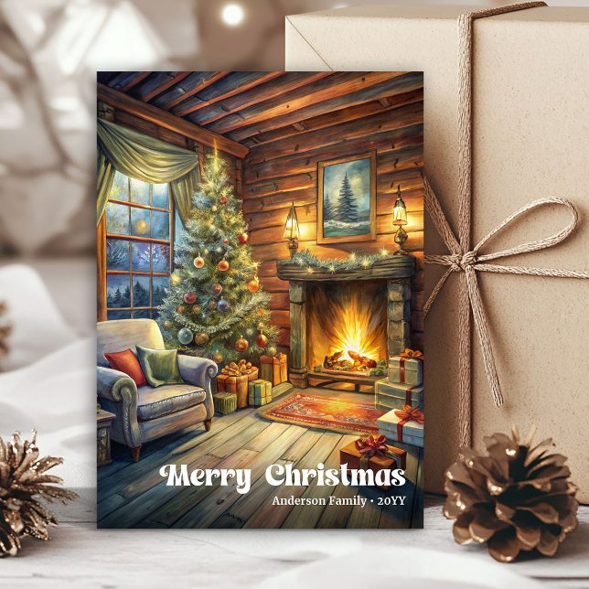 Elegant Christmas interior card watercolor holiday (Elegant Christmas interior card watercolor holiday

)