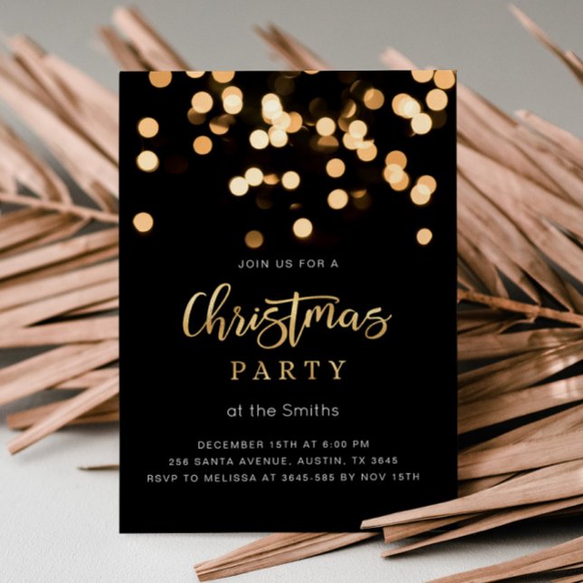 Elegant Christmas Invitation Black and Gold  (Creator Uploaded)