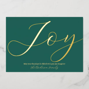 Elegant Christmas Joy Green Gold Holiday