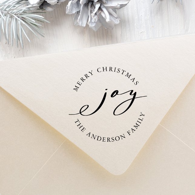 Elegant Christmas Joy Holiday Rubber Stamp (Creator Uploaded)