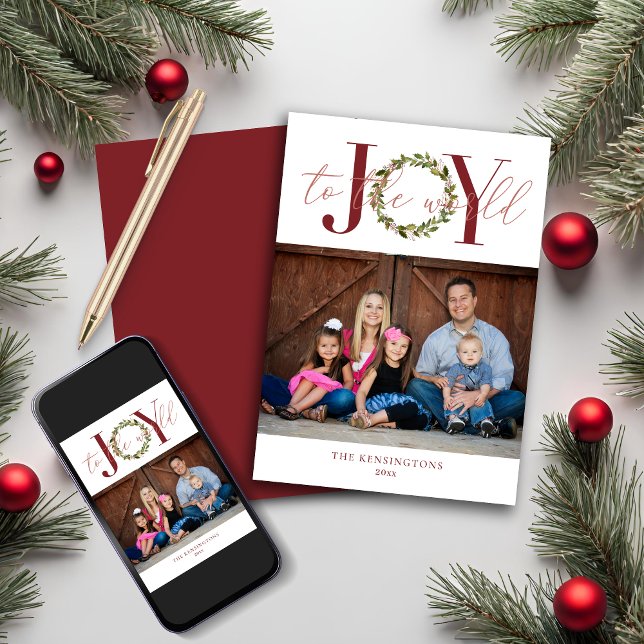Elegant Christmas Joy to the World Holiday Photo (Elegant Christmas Joy to the World Holiday Photo Card)