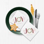 Elegant Christmas Joy to the World Wreath Napkin<br><div class="desc">Elegant Christmas Joy to the World Wreath Holiday Party Paper Napkins featuring a festive wreath in holiday greenery and elegant typography. Easy to add your name or custom text for a fun,  personalized design.</div>