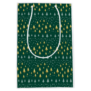 Elegant Christmas landscape of golden trees Medium Gift Bag