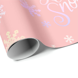 Elegant Christmas Let It Snow & Snowflakes Wrapping Paper