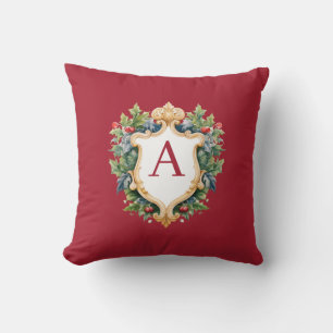 Elegant Christmas Monogram Letter  Cushion