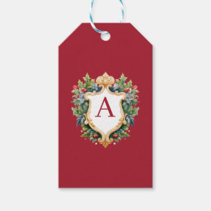 Elegant Christmas Monogram Letter  Gift Tags
