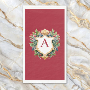 Elegant Christmas Monogram Letter  Napkin