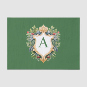 Elegant Christmas Monogram Letter Tissue Paper