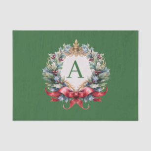 Elegant Christmas Monogram Letter Tissue Paper