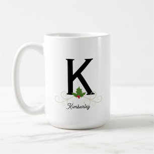 Elegant Christmas Monogram Mug