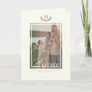 Elegant Christmas monogram photo Holiday Card