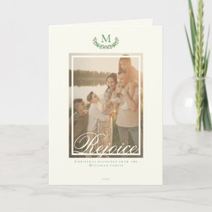 Elegant Christmas monogram photo Holiday Card
