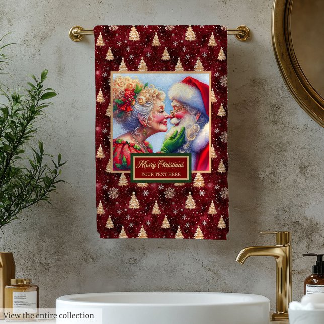 Elegant Christmas Mr. and Mrs. Claus Bath Towel (Elegant Christmas Mr. and Mrs. Claus Bath Towel)