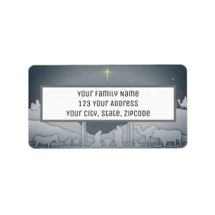 Elegant Christmas Nativity Star Of Bethlehem Label