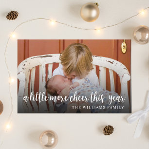 Elegant Christmas New Baby Photo Holiday Card