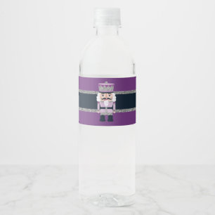 Elegant Christmas Nutcracker Water Bottle Label