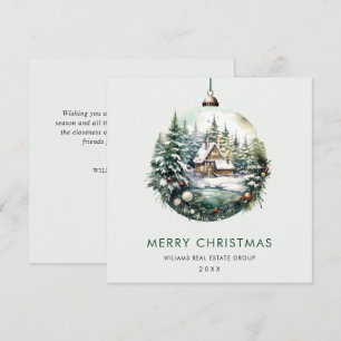 Elegant Christmas Ornament Corporate Greeting Holiday Card
