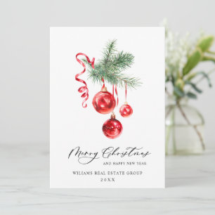 Elegant Christmas Ornament Corporate Greeting Holiday Card