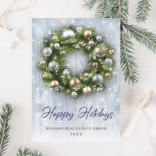Elegant Christmas Ornament Corporate Greeting Holiday Card