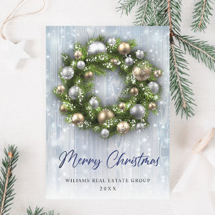 Elegant Christmas Ornament Corporate Greeting Holiday Card