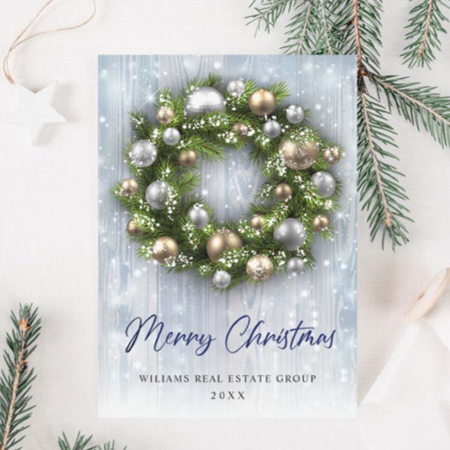 Elegant Christmas Ornament Corporate Greeting Holiday Card (Creator Uploaded)