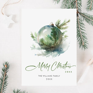 Elegant Christmas Ornament Corporate Greeting Holiday Card