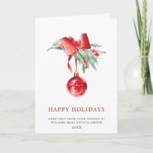 Elegant Christmas Ornament Corporate Greeting Holiday Card