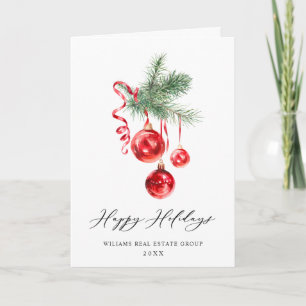 Elegant Christmas Ornament Corporate Greeting Holiday Card
