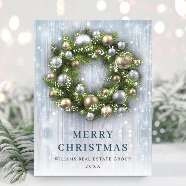 Elegant Christmas Ornament Corporate Greeting Postcard (Creator Uploaded)