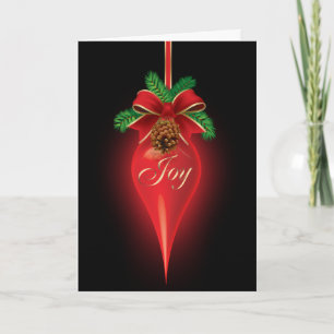 Elegant Christmas Ornament Decor Joy Xmas Holiday Card