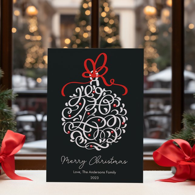Elegant Christmas Ornament Flat Holiday Card (Creator Uploaded)