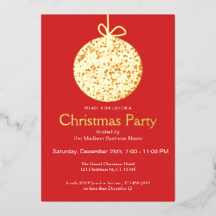 Elegant Christmas Ornament Holiday Party Invite