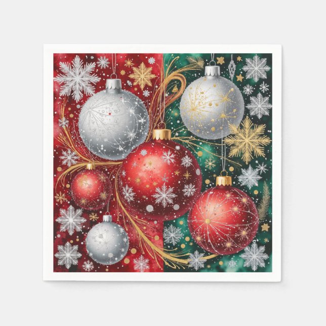 Elegant Christmas Ornament Napkin (Front)