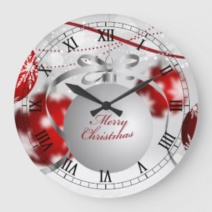 Elegant Christmas Ornament Wall Clock