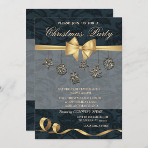 Elegant Christmas Ornaments ,Bow,Christmas Party Invitation