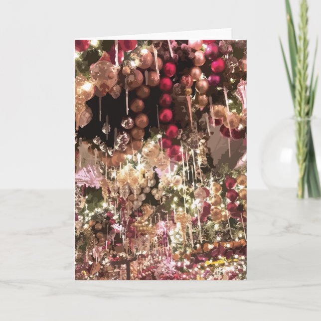 Elegant Christmas Ornaments Card (Front)