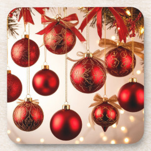Elegant Christmas Ornaments Coaster