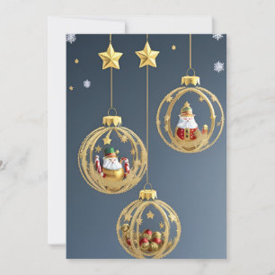 Elegant Christmas Ornaments Holiday Card