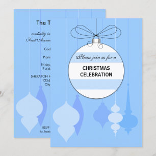 Elegant Christmas Ornaments Party Invitation