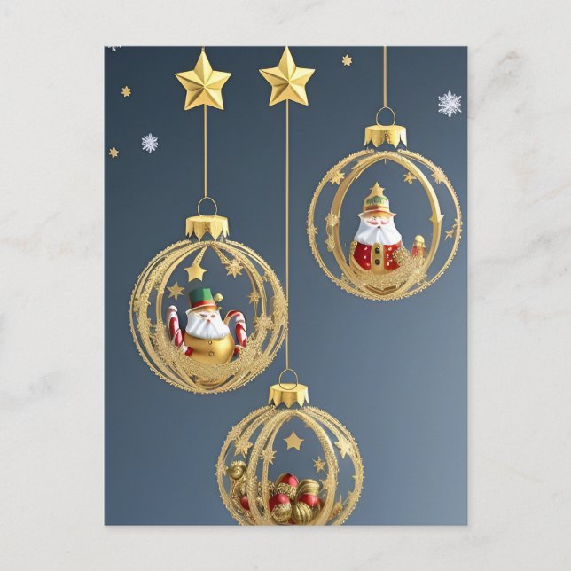 Elegant Christmas Ornaments Postcard (Front)