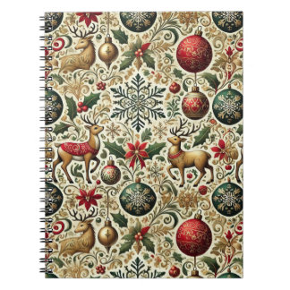 Elegant Christmas Ornaments & Reindeer Notebook