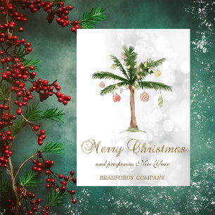 Elegant Christmas Palm Tree ,Bokeh  Holiday Card