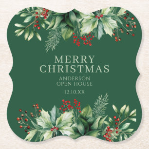 Elegant Christmas Paper Coaster