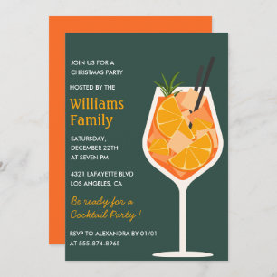 Elegant Christmas Party Cocktail Drinks Invitation