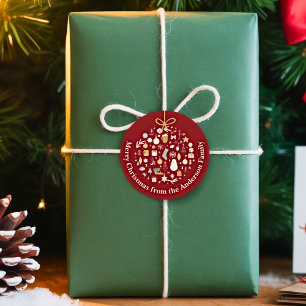 Elegant Christmas Party Festive Holiday Minimalist Classic Round Sticker